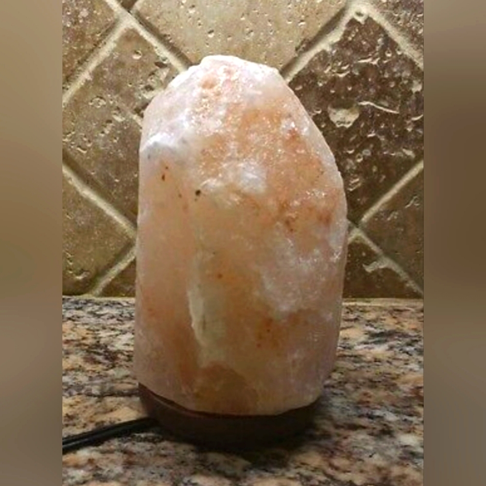 Natural Himalayan Pink Salt Lamp, Rose  7.5"×5" with Dimmer Switch
